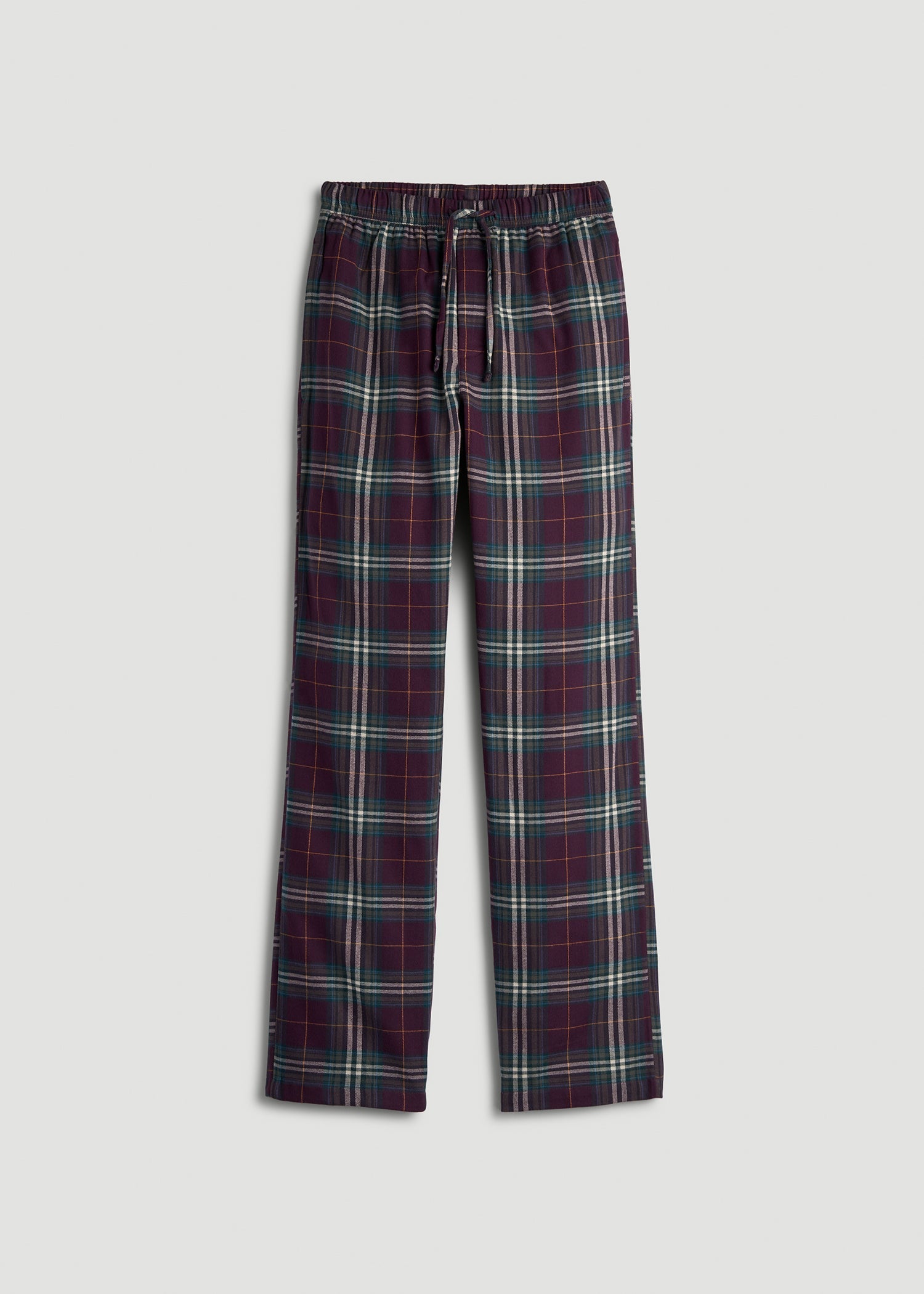 American Tall Outlet | Flannel Pajama Pants for Tall Men in Maroon Plaid