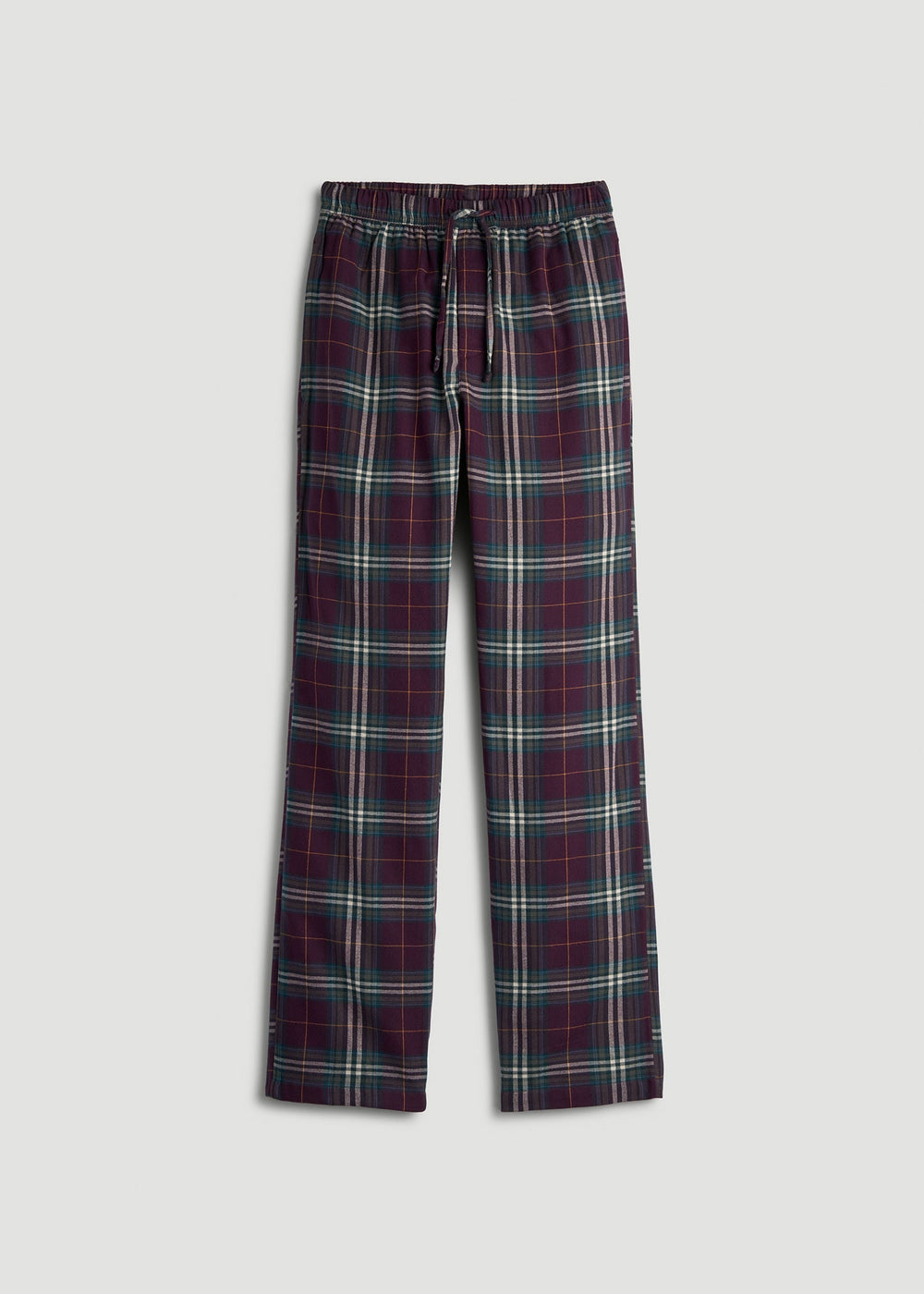American Tall Outlet | Flannel Pajama Pants for Tall Men in Maroon Plaid