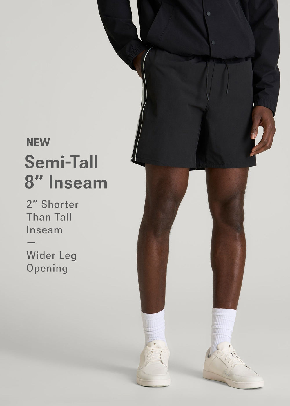 American Tall Discount | Flex Nylon Short for Tall Men in Black