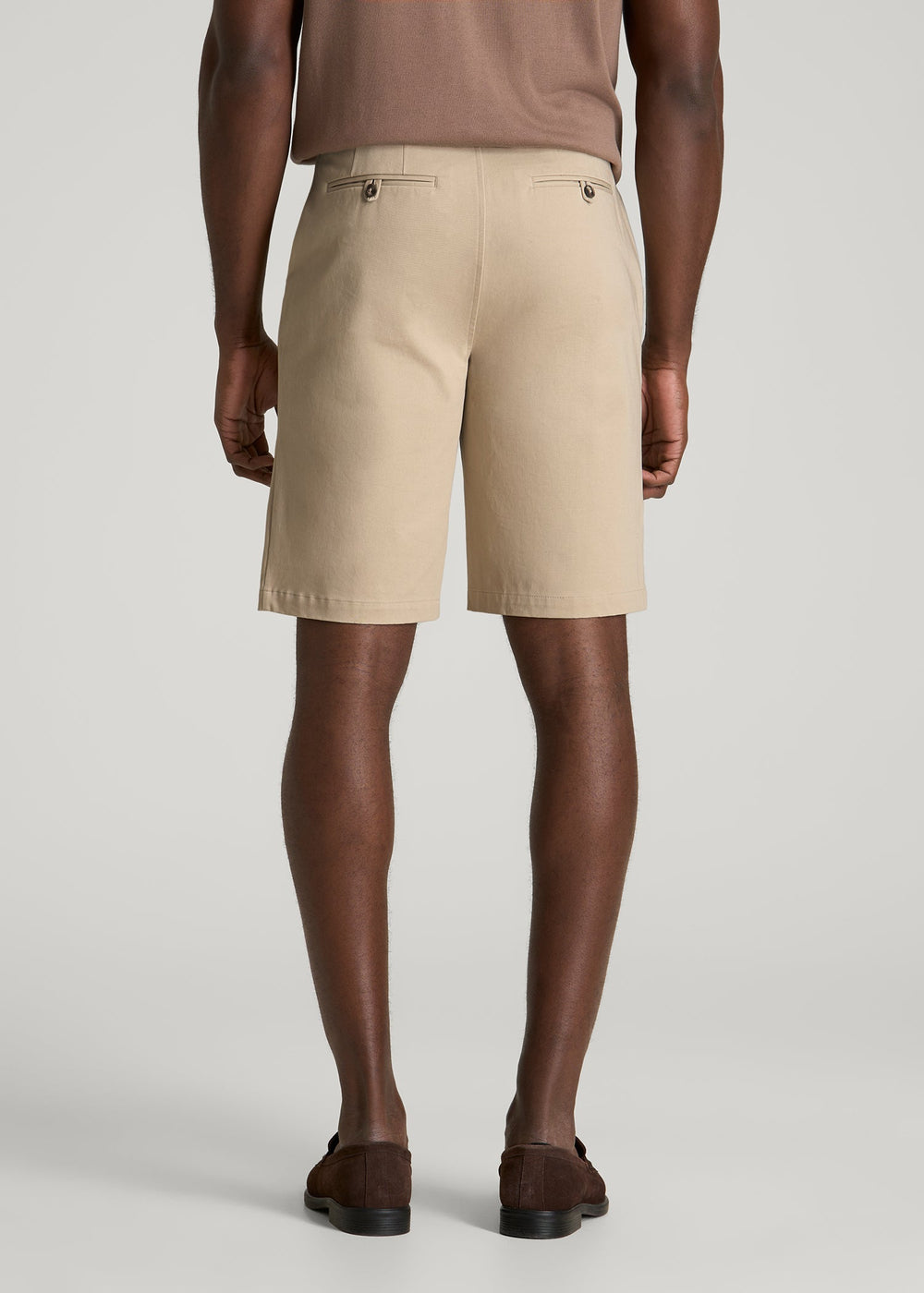 American Tall Discount | Stretch Commuter Chino Short for Tall Men in Warm Taupe