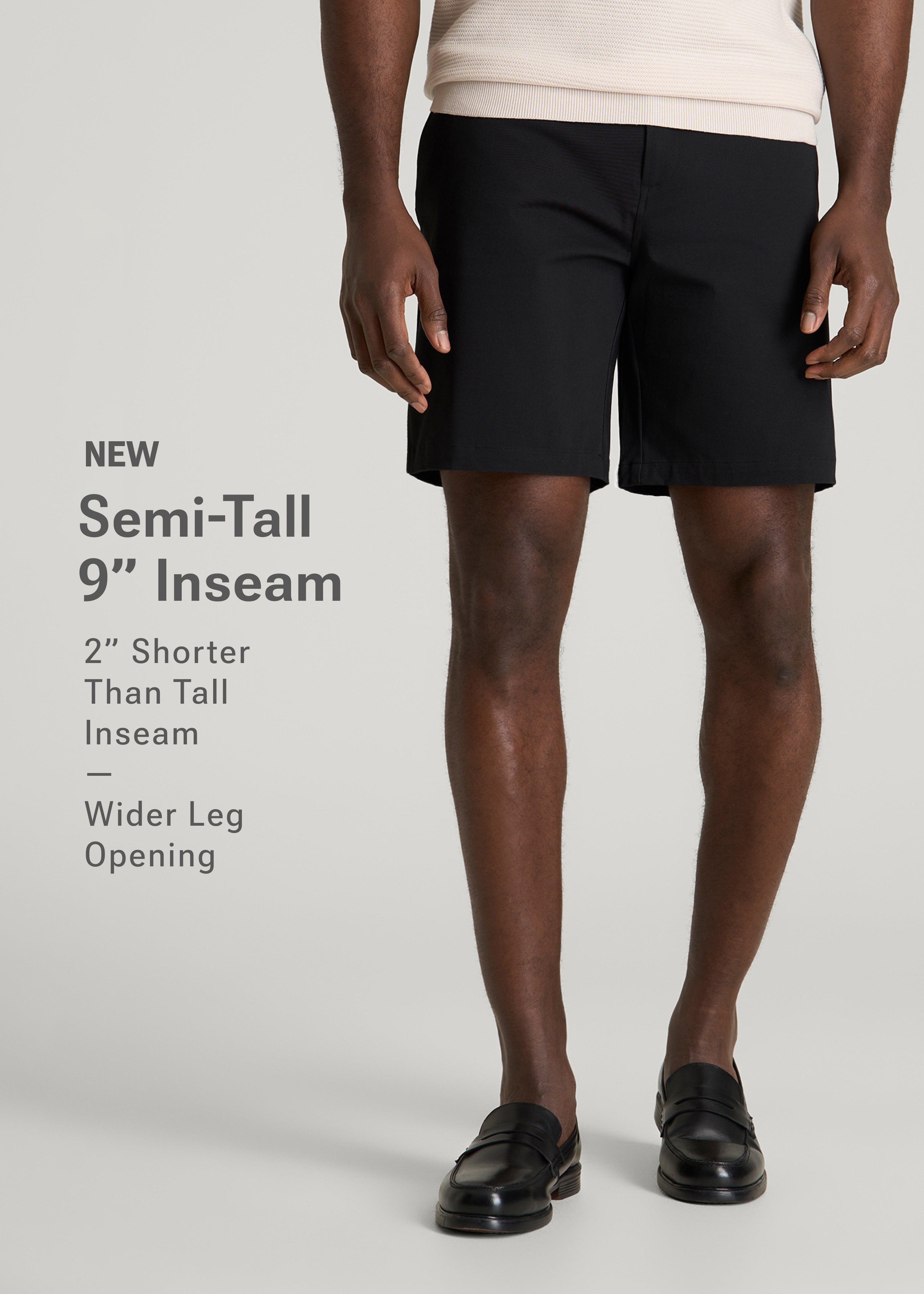 American Tall Online | Stretch Commuter Chino Short for Tall Men in Black
