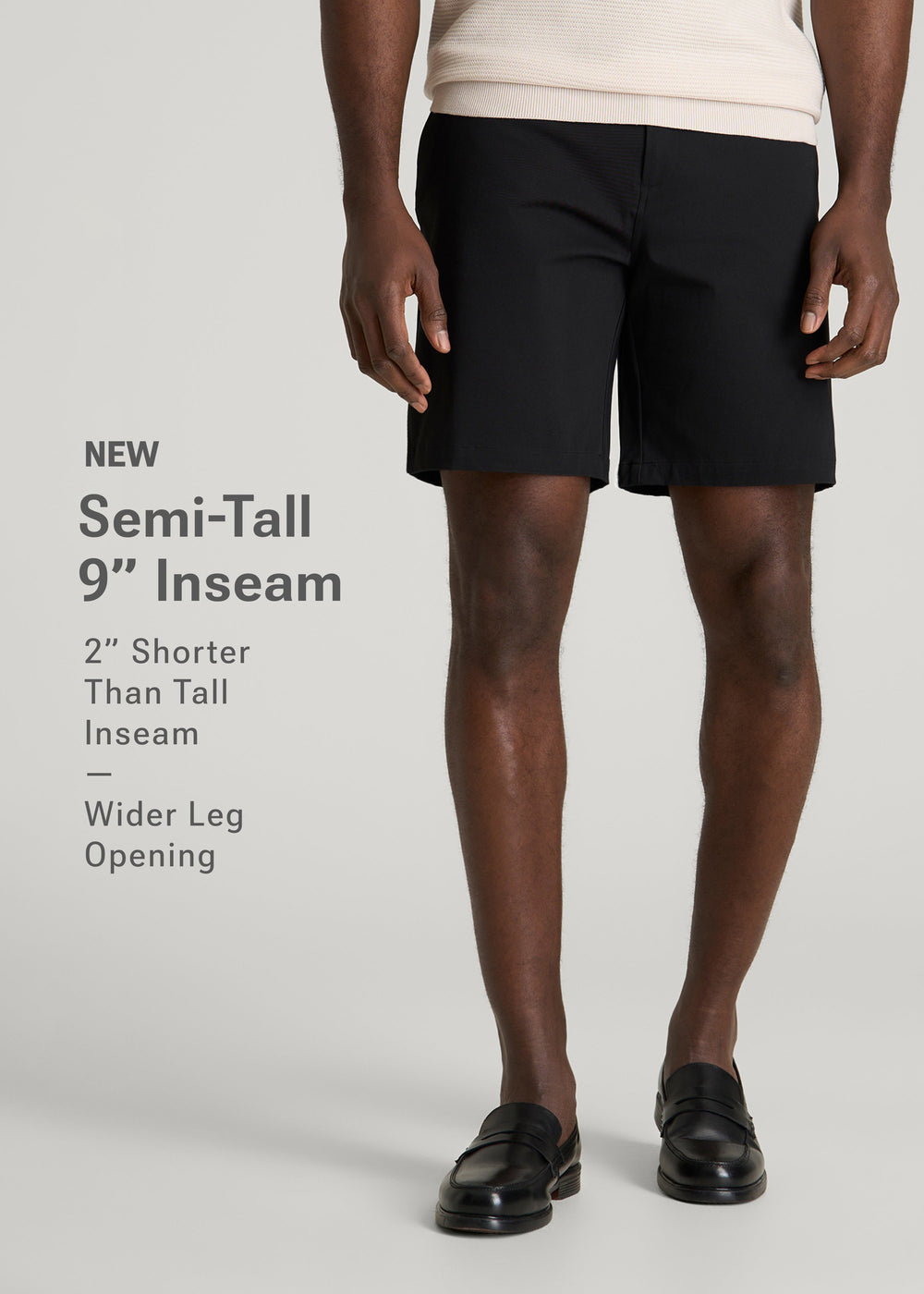 American Tall Online | Stretch Commuter Chino Short for Tall Men in Black