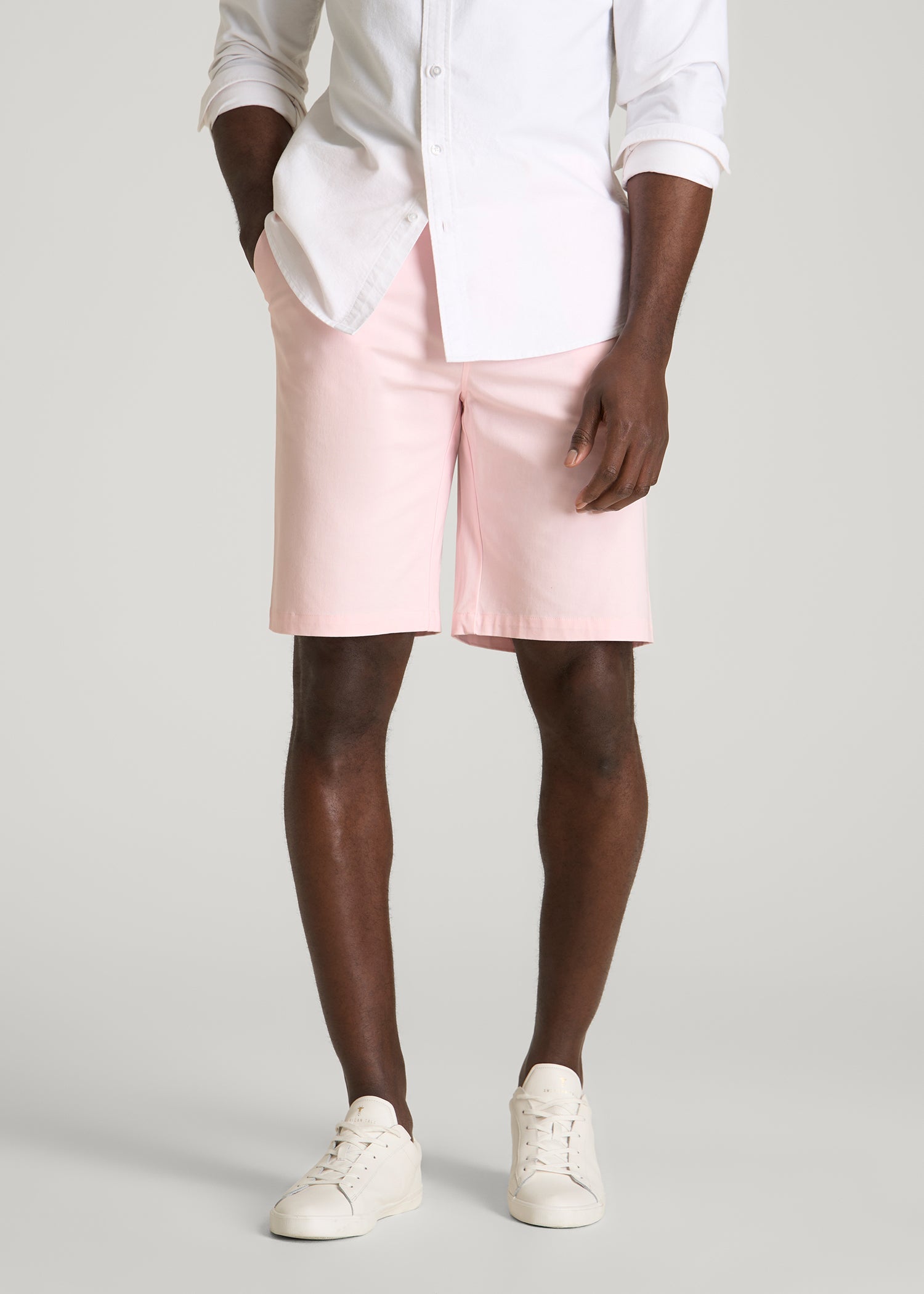 American Tall Sale | Stretch Commuter Chino Short for Tall Men in Barely Pink