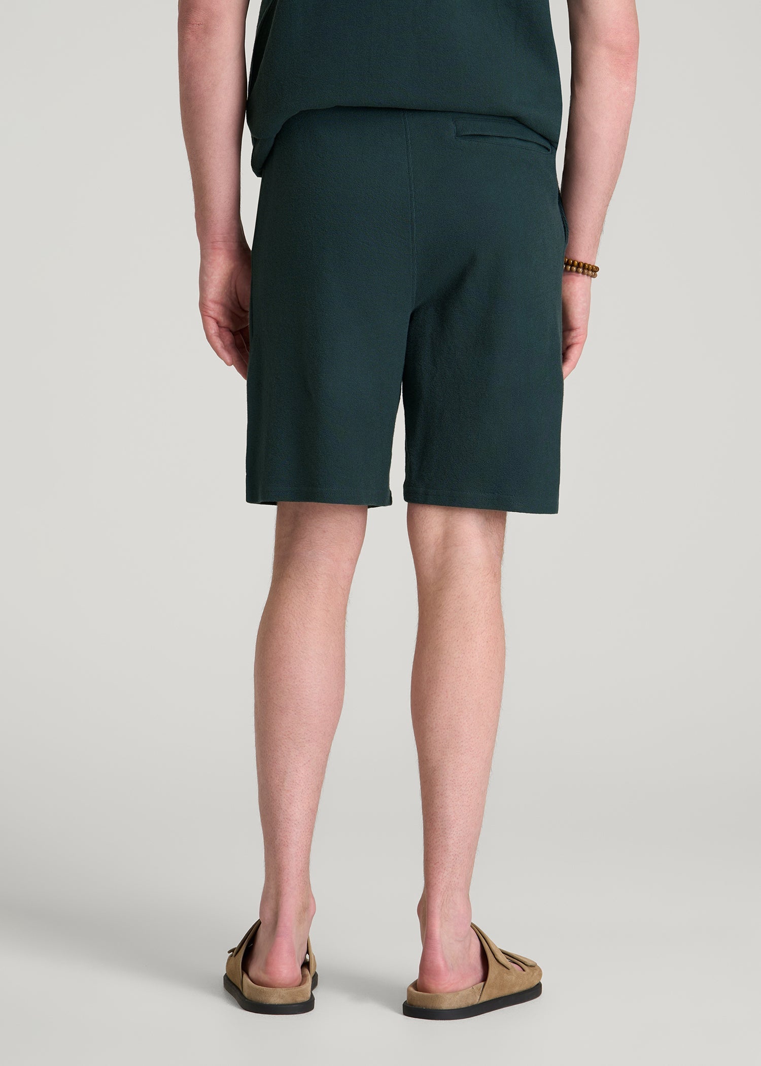 American Tall Outlet | Terry Cotton Pull-On Shorts for Tall Men in Emerald