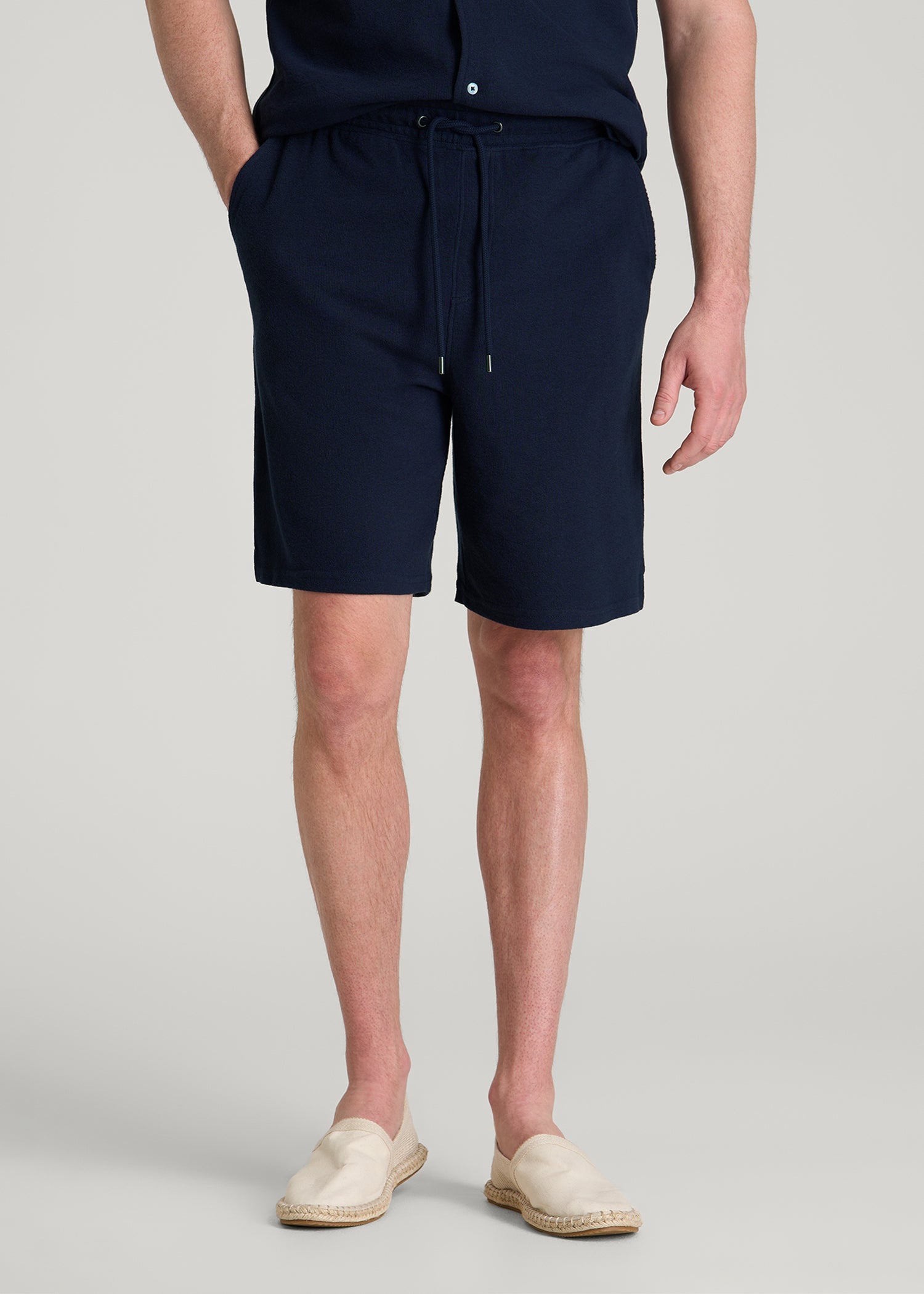 American Tall For Sale | Terry Cotton Pull-On Shorts for Tall Men in Patriot Blue