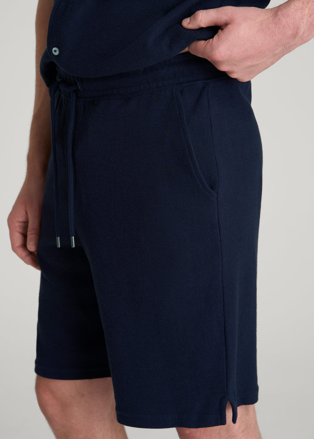 American Tall For Sale | Terry Cotton Pull-On Shorts for Tall Men in Patriot Blue