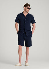 American Tall For Sale | Terry Cotton Pull-On Shorts for Tall Men in Patriot Blue