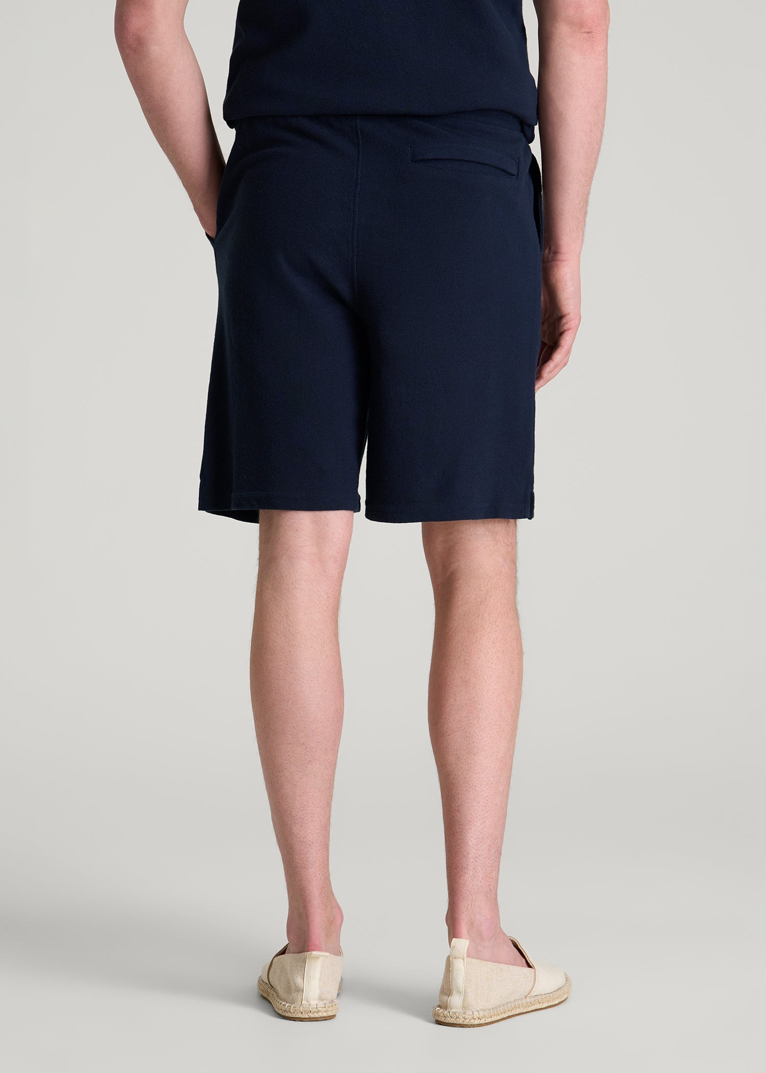 American Tall For Sale | Terry Cotton Pull-On Shorts for Tall Men in Patriot Blue