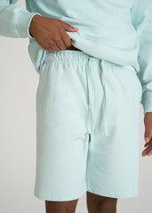 American Tall Discount | Everyday French Terry Shorts for Tall Men in Opal Blue