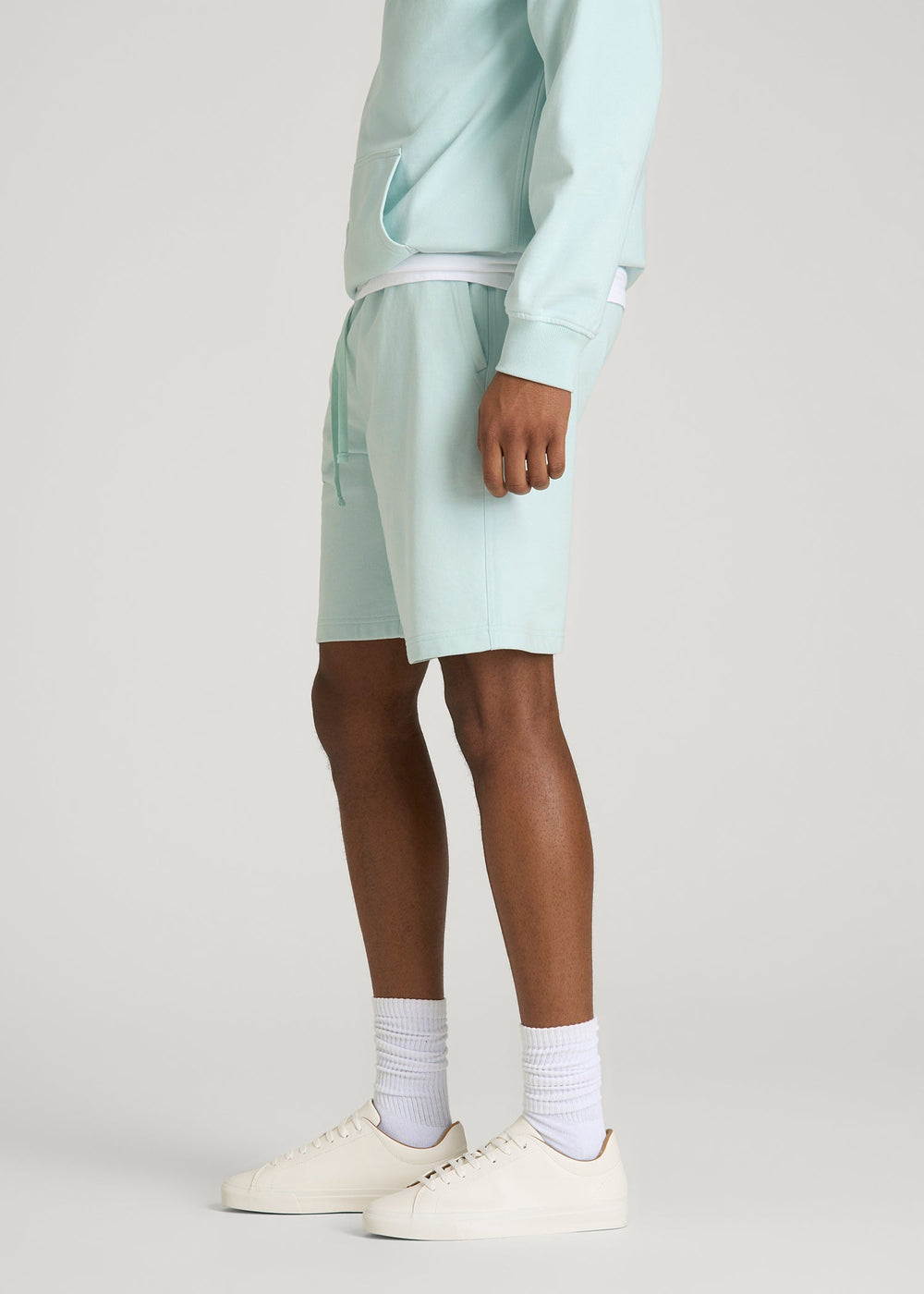 American Tall Discount | Everyday French Terry Shorts for Tall Men in Opal Blue