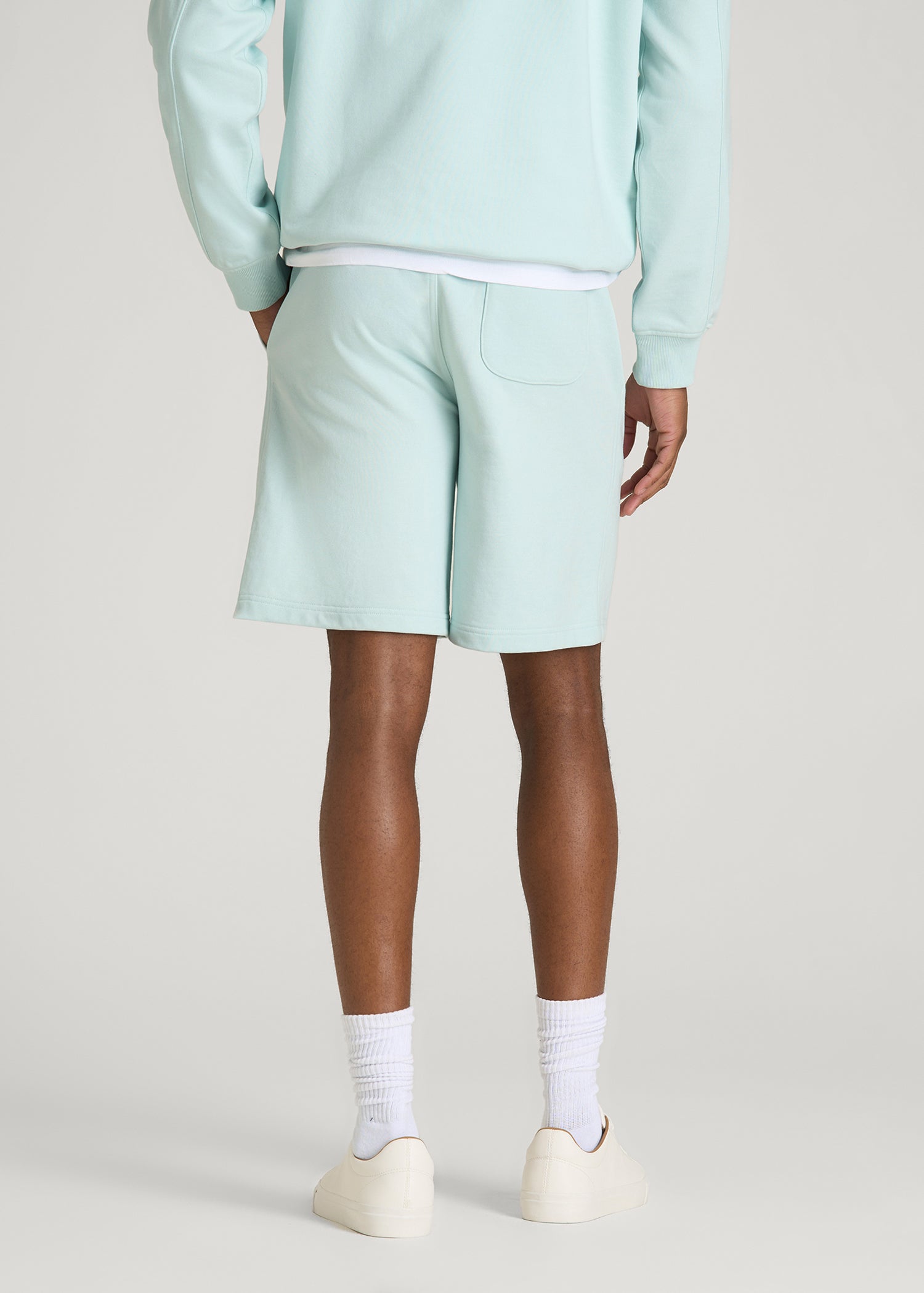 American Tall Discount | Everyday French Terry Shorts for Tall Men in Opal Blue