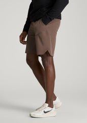 American Tall Online | 2-in-1 Featherweight Running Short for Tall Men in Coffee Quartz