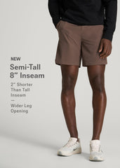 American Tall Online | 2-in-1 Featherweight Running Short for Tall Men in Coffee Quartz