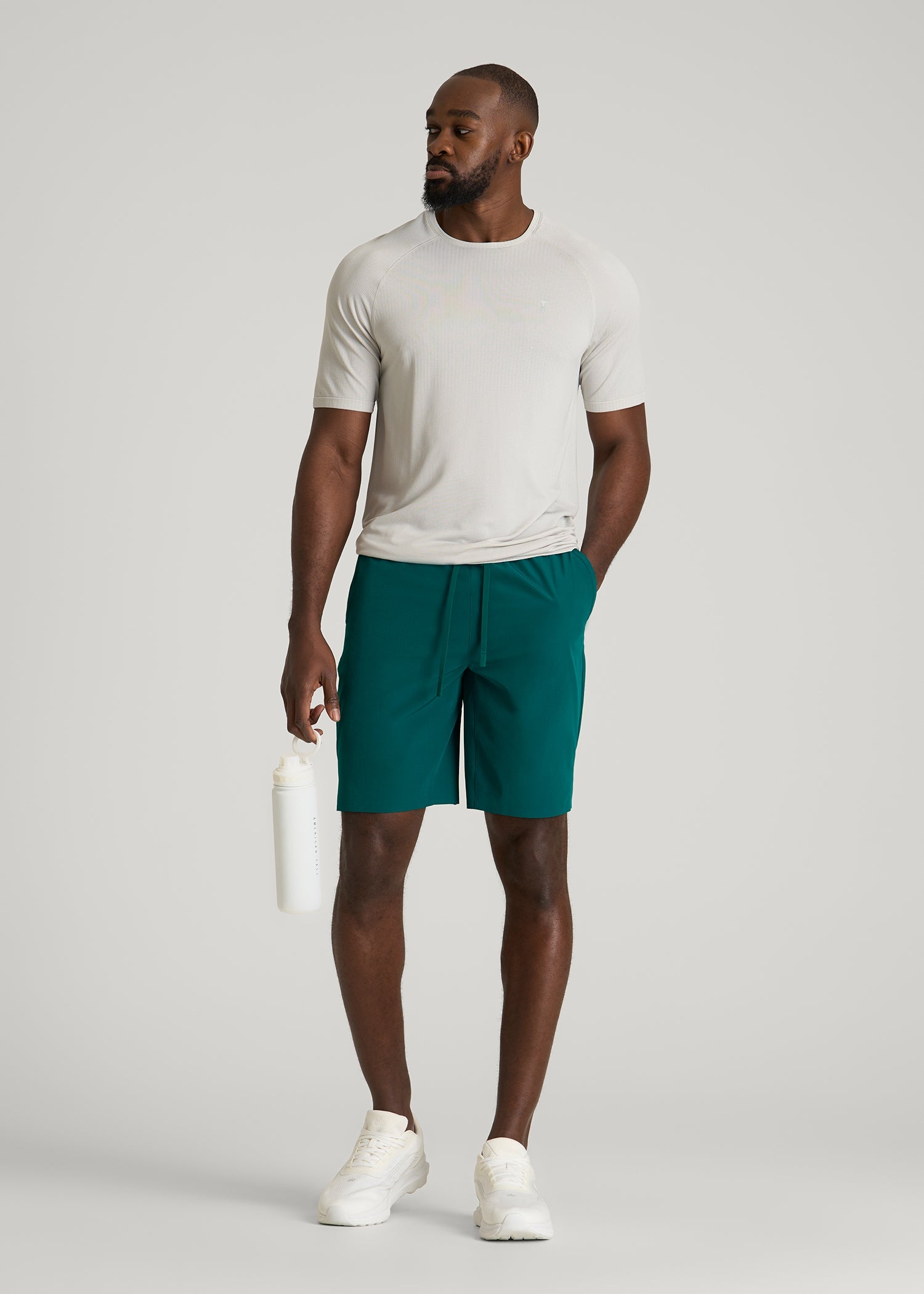 American Tall Outlet | Featherweight Linerless Running Short for Tall Men in Deep Teal