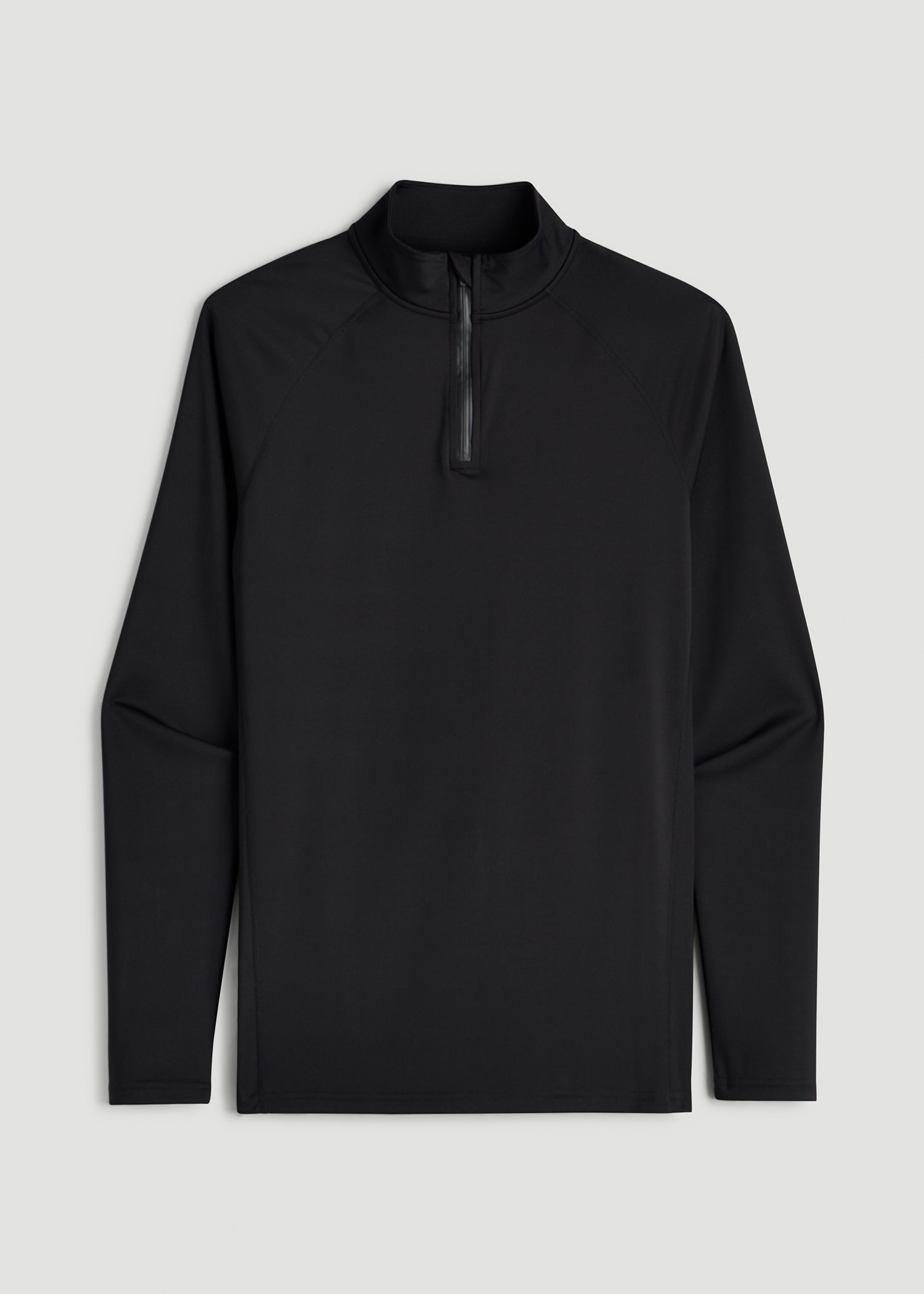 American Tall Online Shop | Quarter Zip Long Sleeves Rashguard for Tall Men in Deep Black