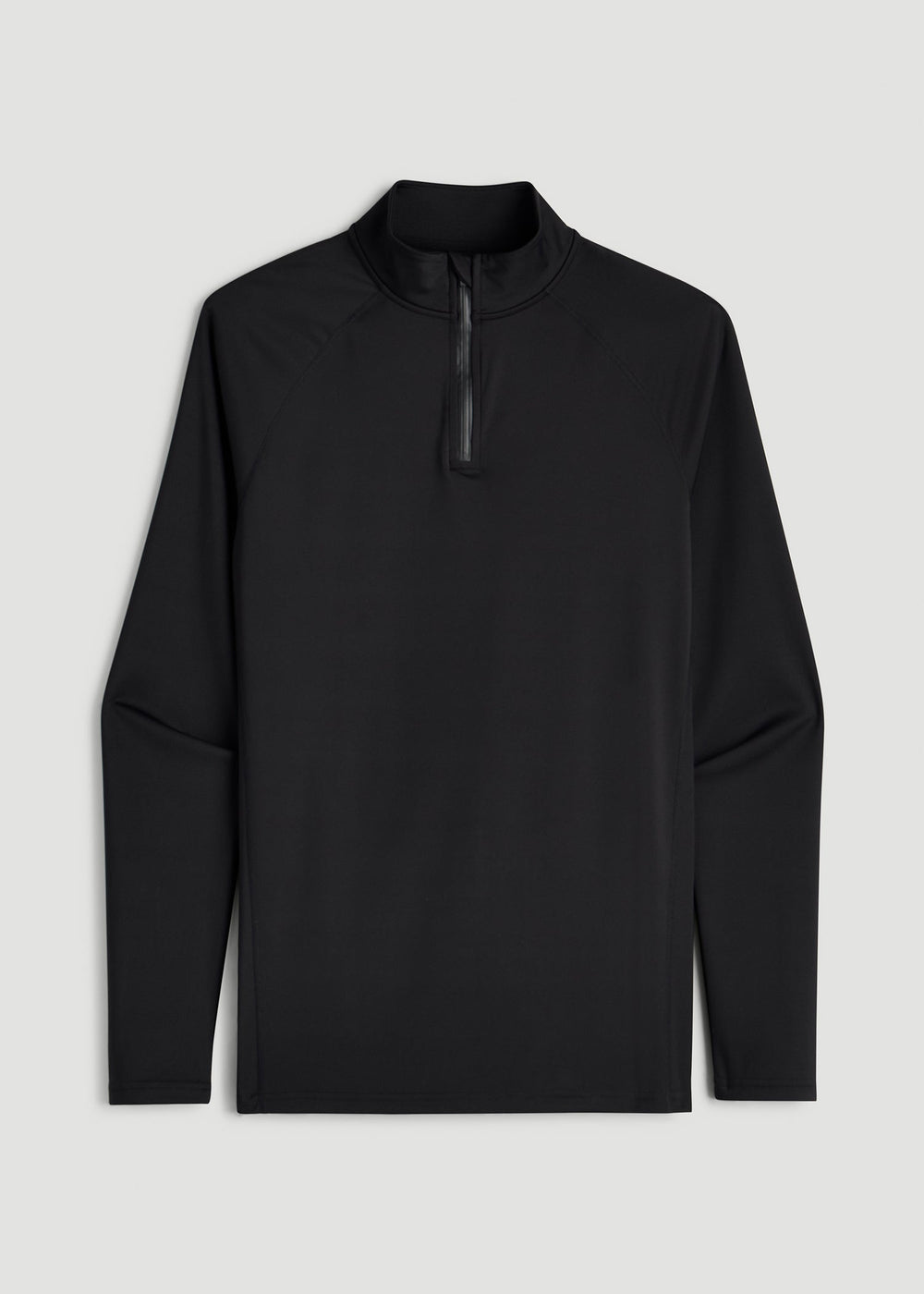 American Tall Online Shop | Quarter Zip Long Sleeves Rashguard for Tall Men in Deep Black