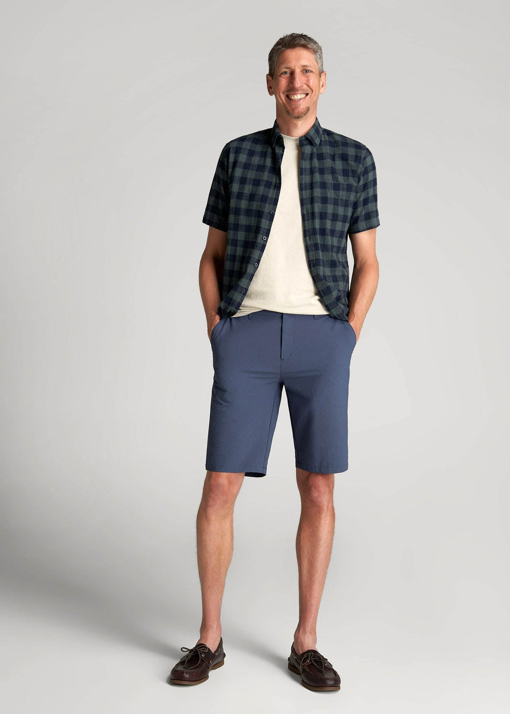 American Tall Online | Premium Hybrid Shorts for Tall Men in Smoky Blue