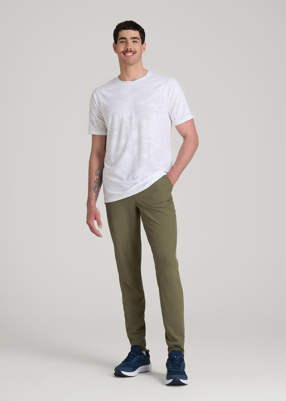 American Tall For Sale | Featherweight Perforated Training Joggers for Tall Men in Olive