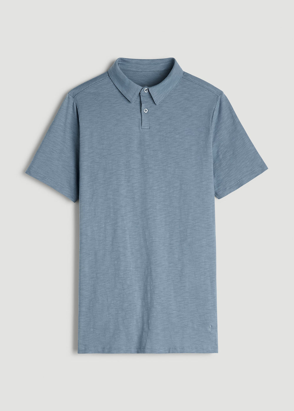 American Tall Discount | Slub Self Collar Polo Shirt for Tall Men in Chambray