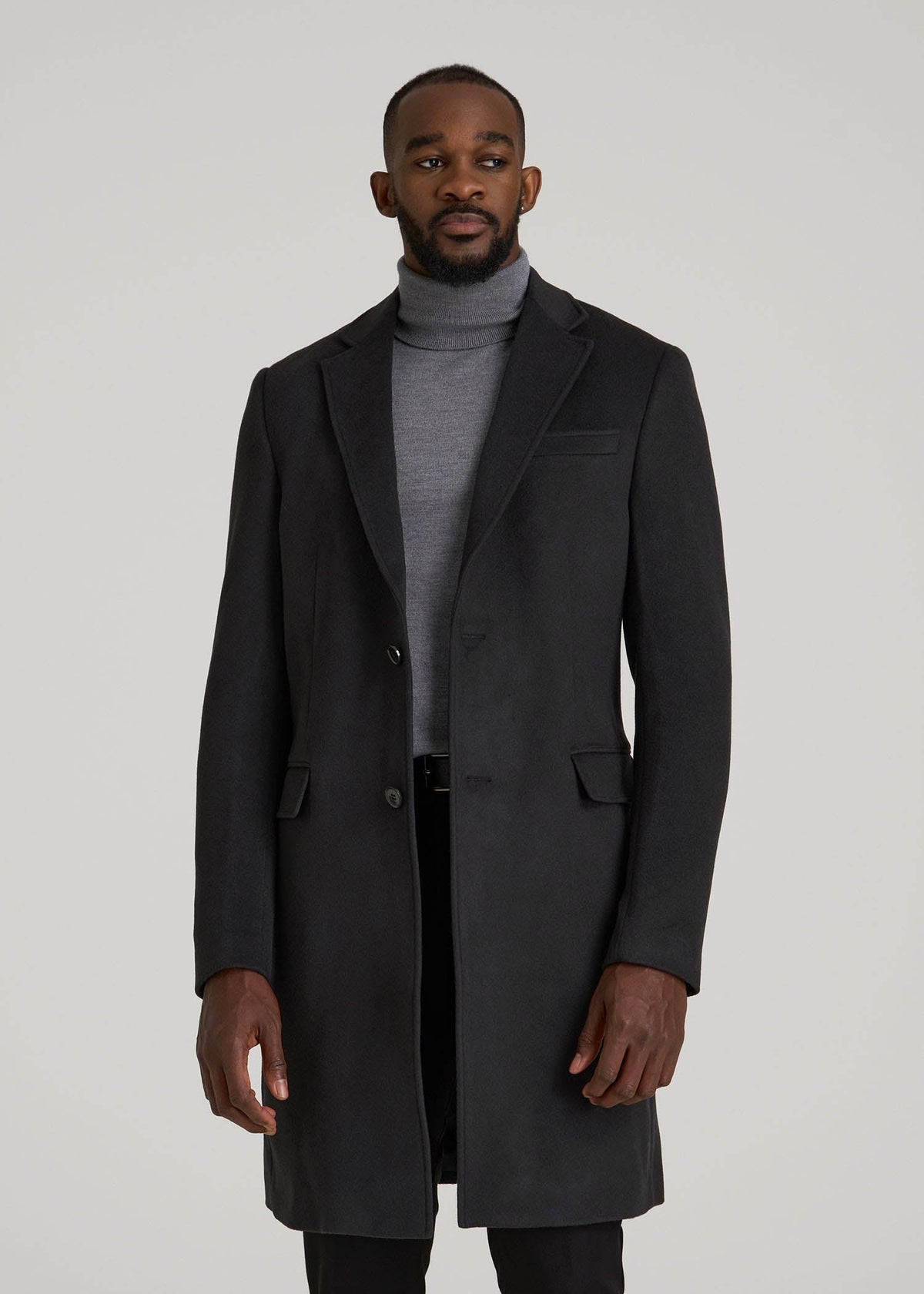 American Tall Sale | Wool Coat for Tall Men in Charcoal Mix