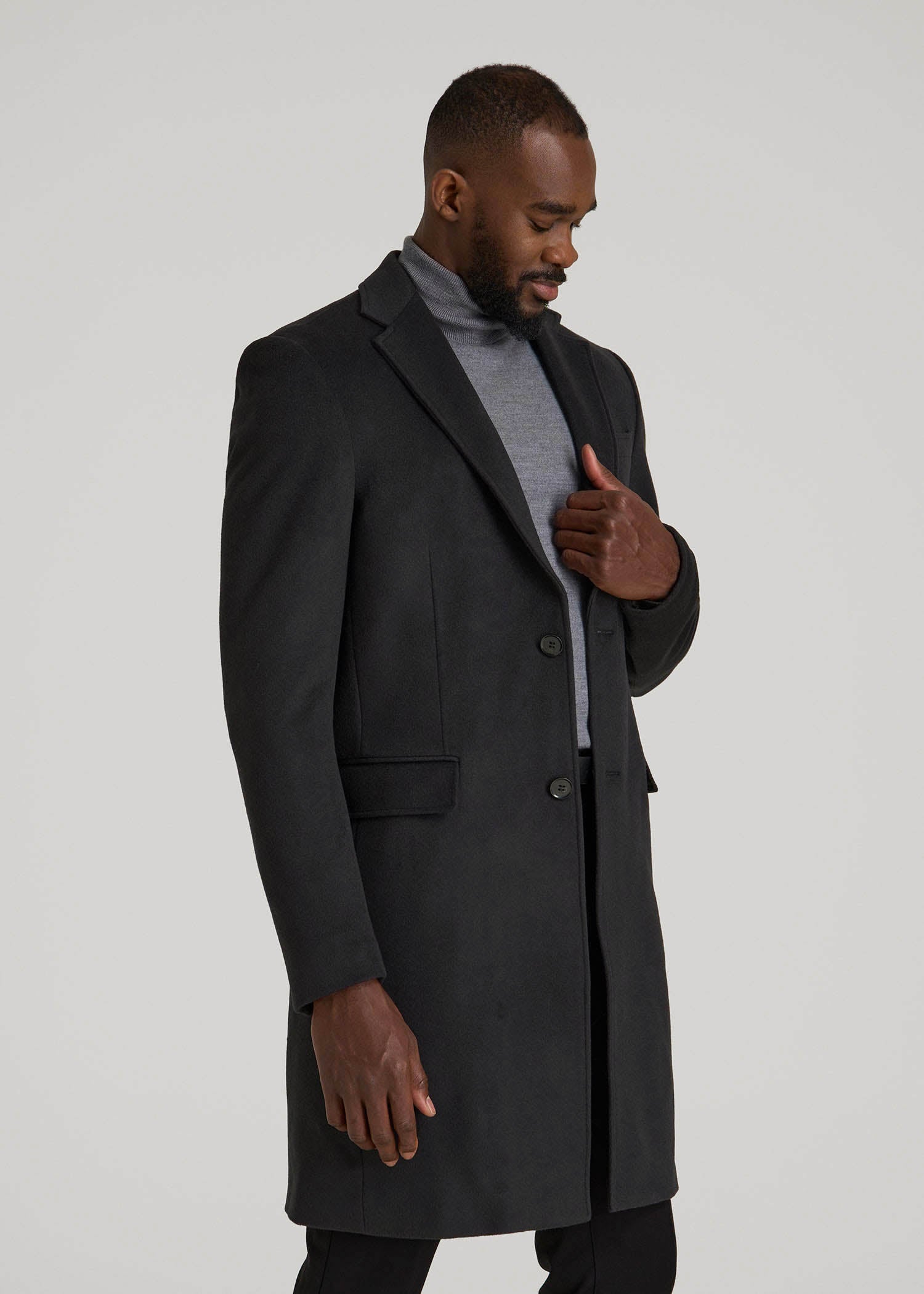American Tall Sale | Wool Coat for Tall Men in Charcoal Mix