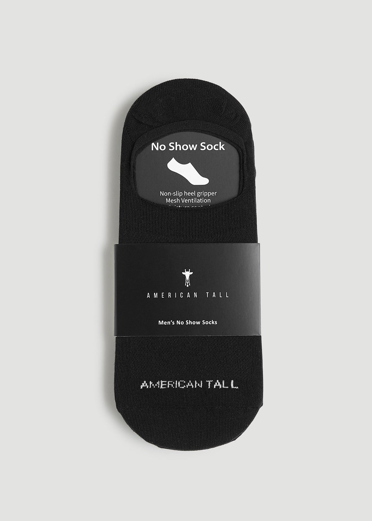 American Tall Online | No Show Socks for Tall Men 3-Pack in Black