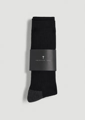 American Tall Outlet | 3-Pack Crew Socks for Tall Men in Black with Grey