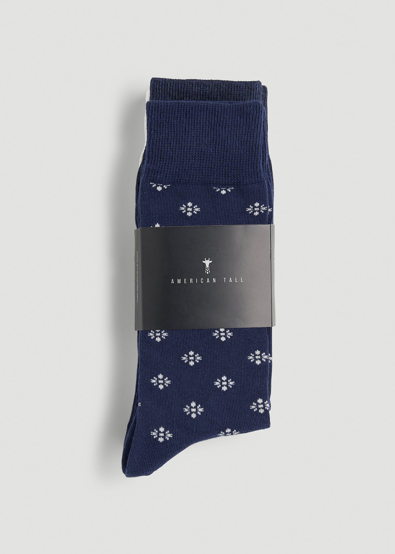 American Tall Online Shop | Dress Socks Size 14 to 17 (3-Pack) for Tall Men in Navy/White Sand