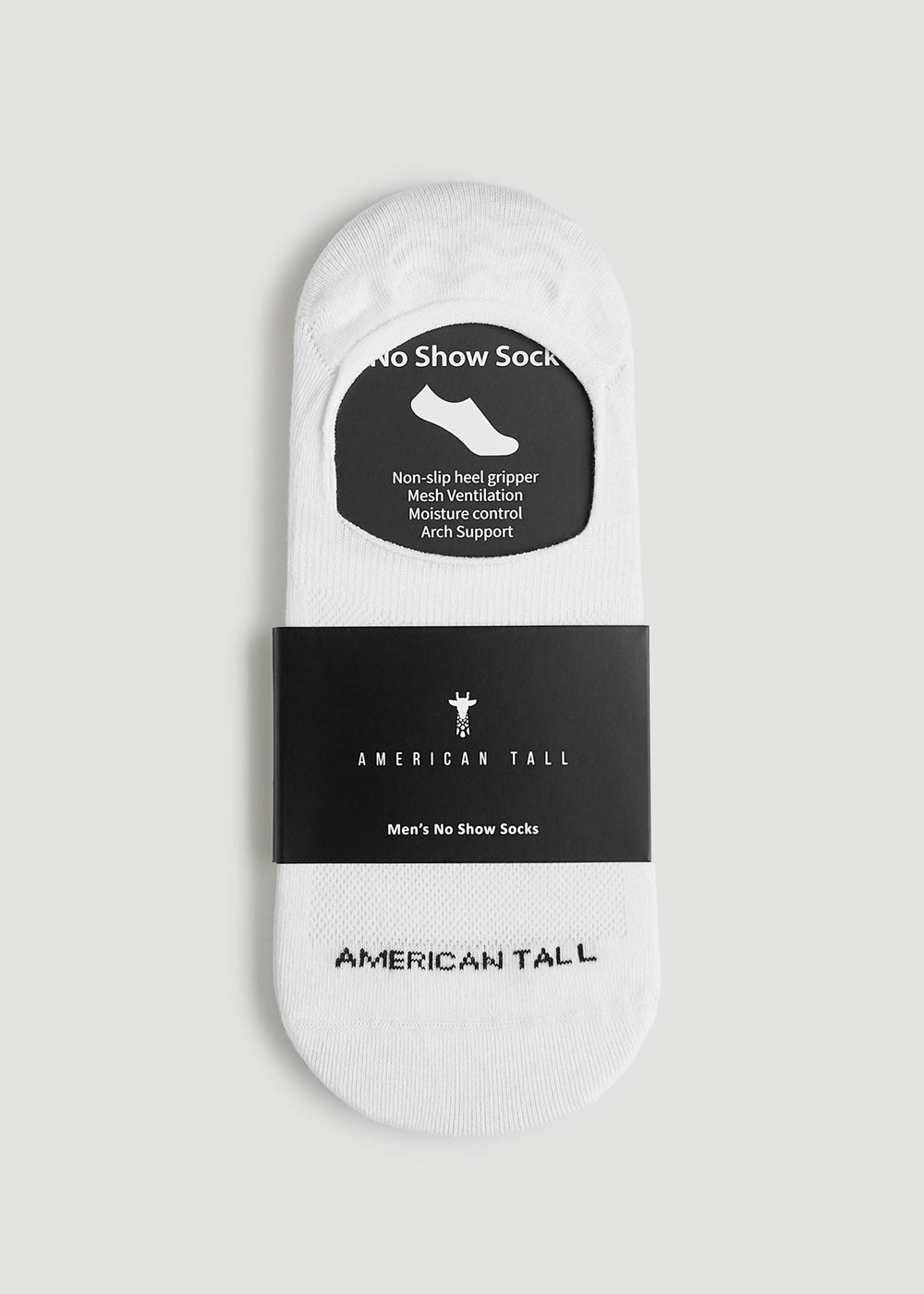 American Tall Online | No Show Socks for Tall Men 3-Pack in White