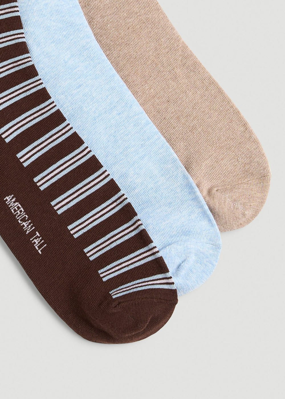 American Tall Online Shop | Dress Socks Size 14 to 17 (3-Pack) for Tall Men in Brown/Blue