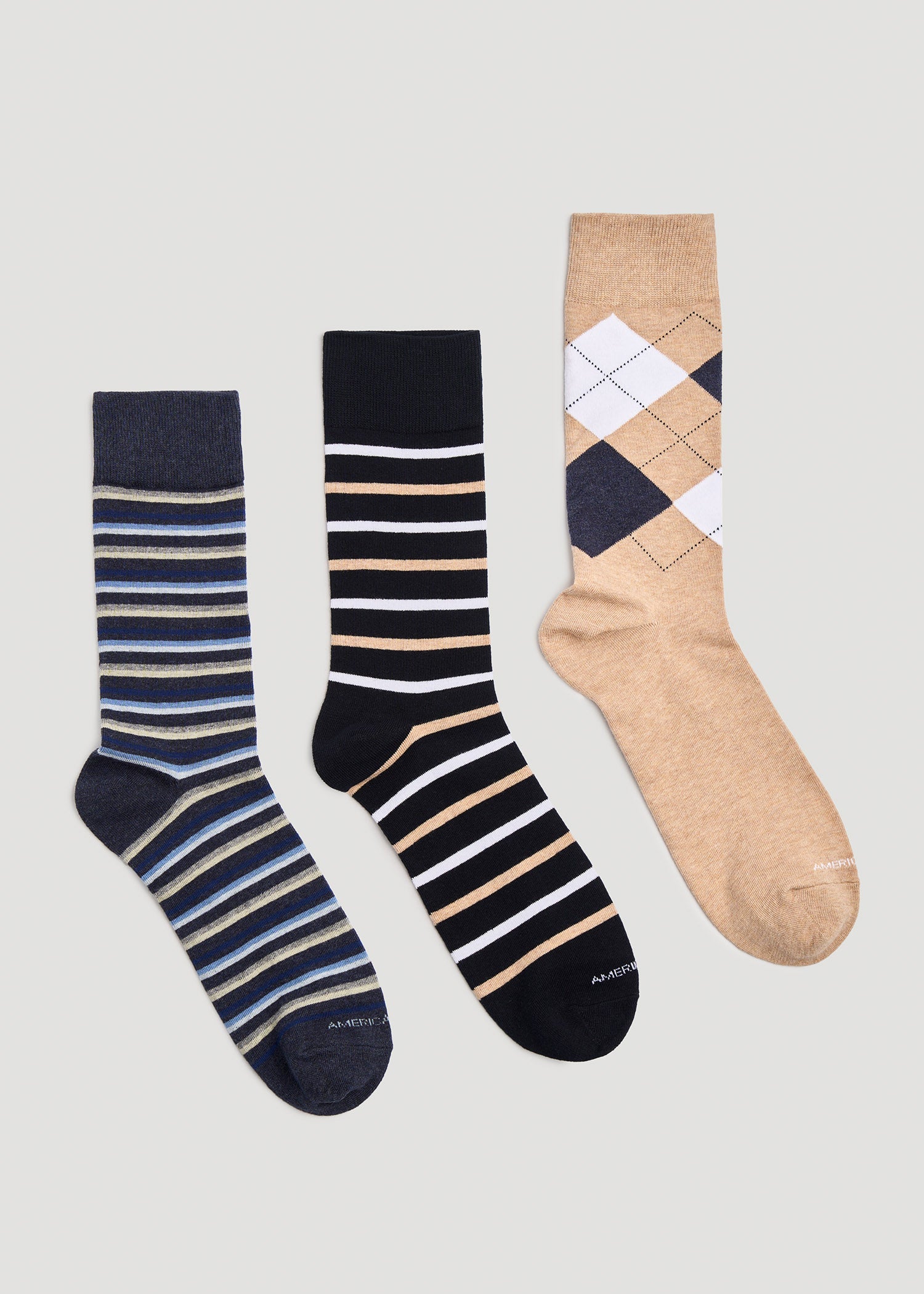 American Tall Discount | Dress Socks Size 14 to 17 (3-Pack) for Tall Men in Pack E