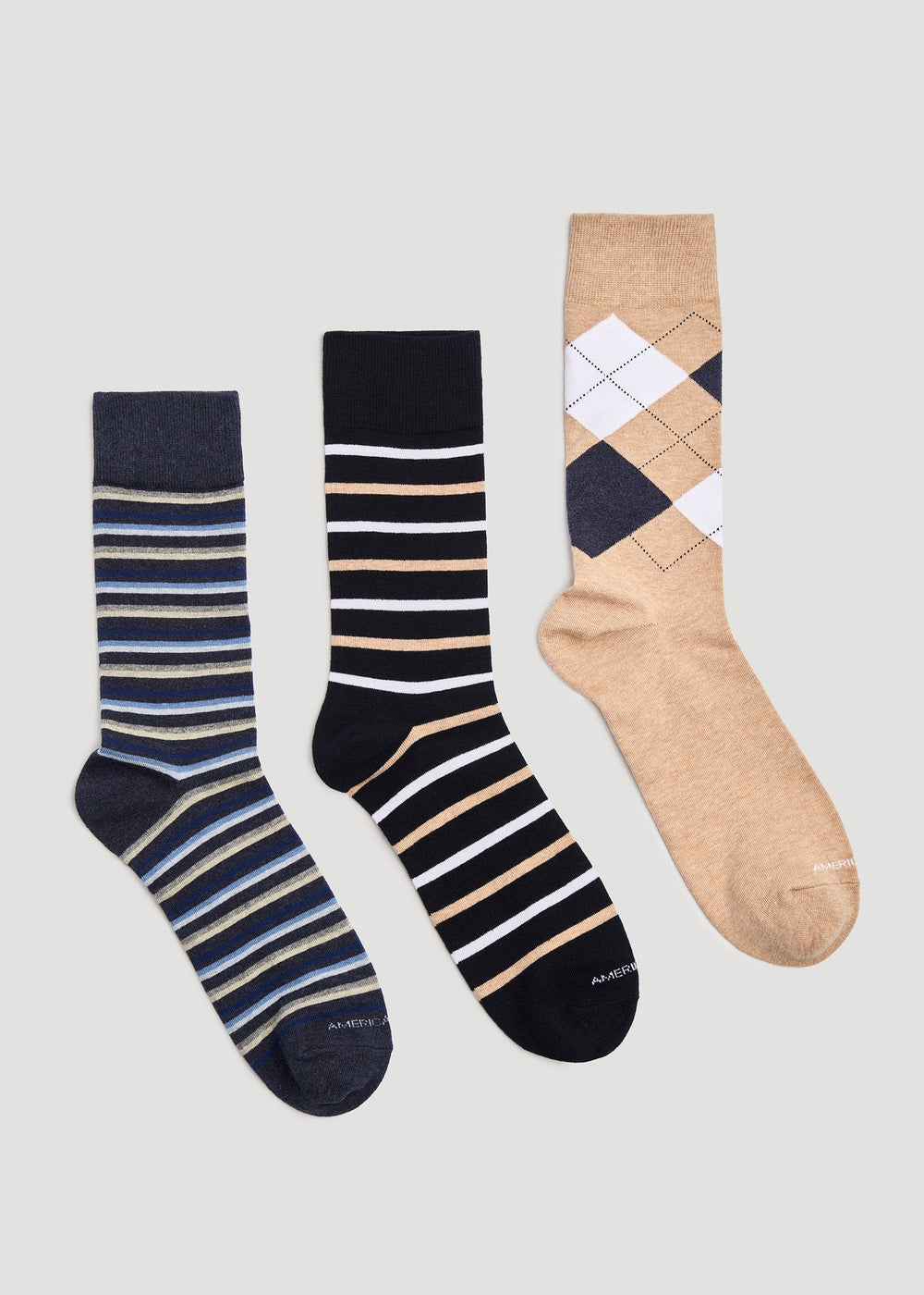 American Tall Discount | Dress Socks Size 14 to 17 (3-Pack) for Tall Men in Pack E
