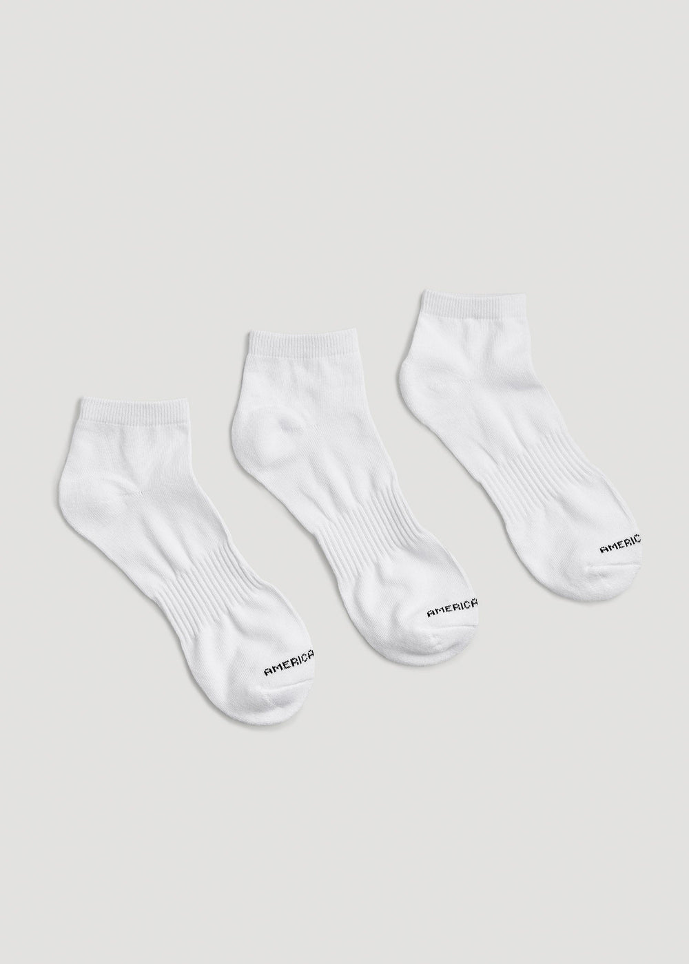 American Tall Outlet | Athletic Low Ankle Socks (X-Large Size: 13-15) for Tall Men in White