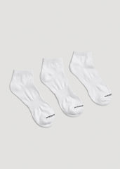 American Tall Outlet | Athletic Low Ankle Socks (X-Large Size: 13-15) for Tall Men in White