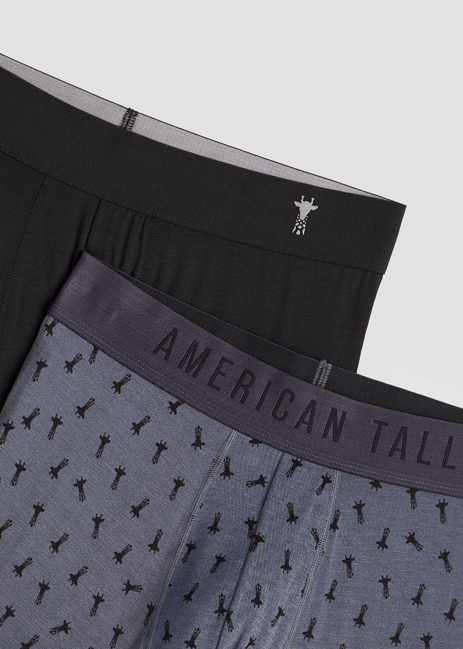American Tall Online | Micro Modal Boxer Briefs for Tall Men in Giraffe Print & Black