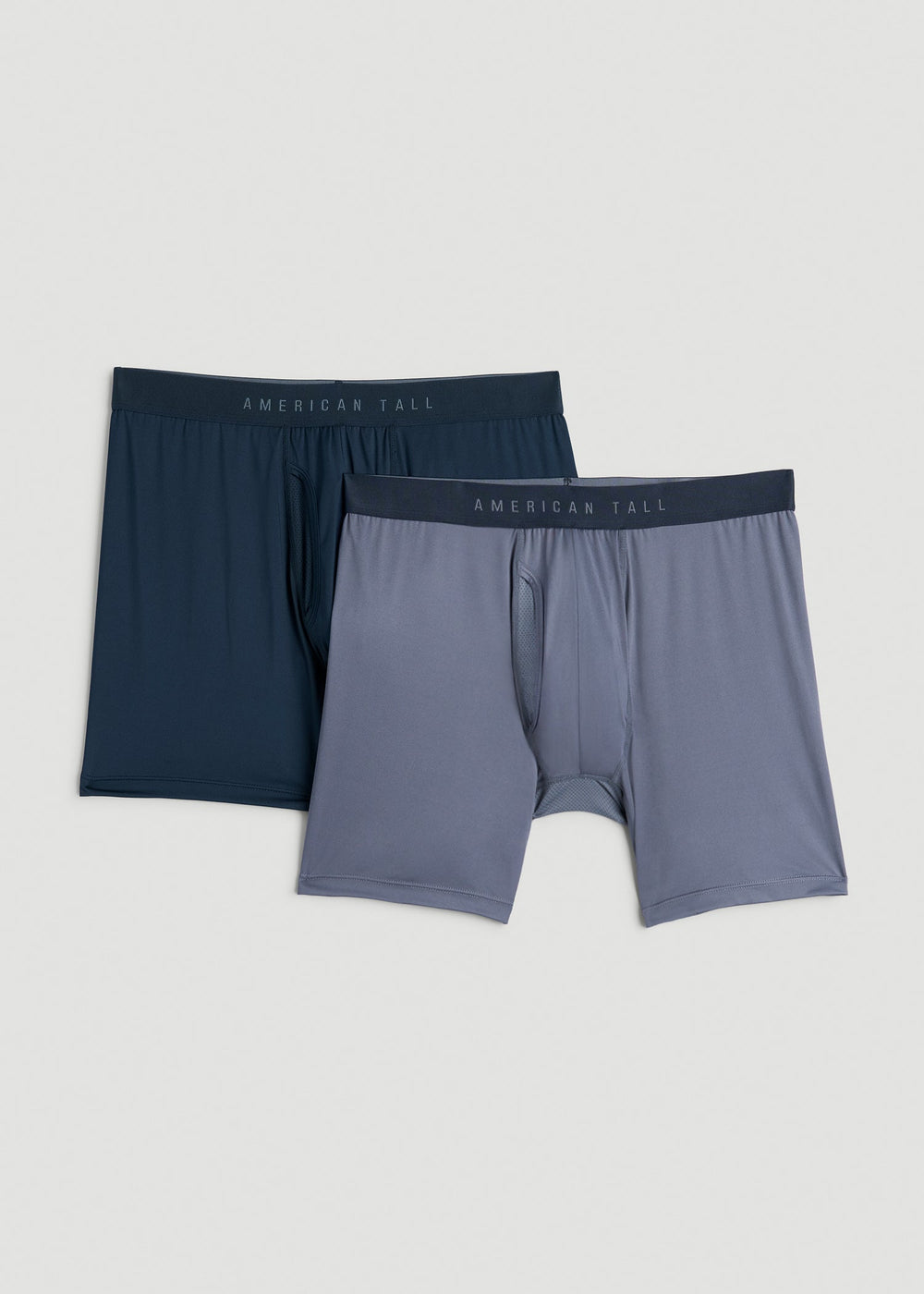 American Tall Sale | 2-Pack A.T. Performance Boxer Briefs for Tall Men in Navy Blue & Blue Slate