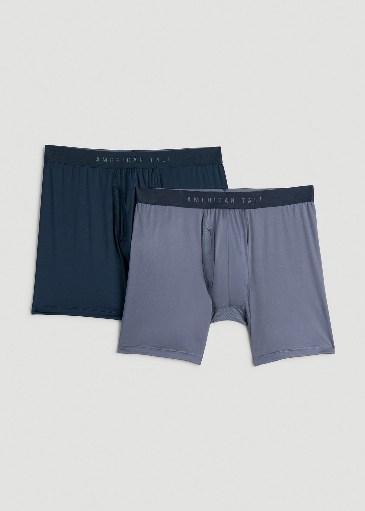 American Tall Sale | 2-Pack A.T. Performance Boxer Briefs for Tall Men in Navy Blue & Blue Slate