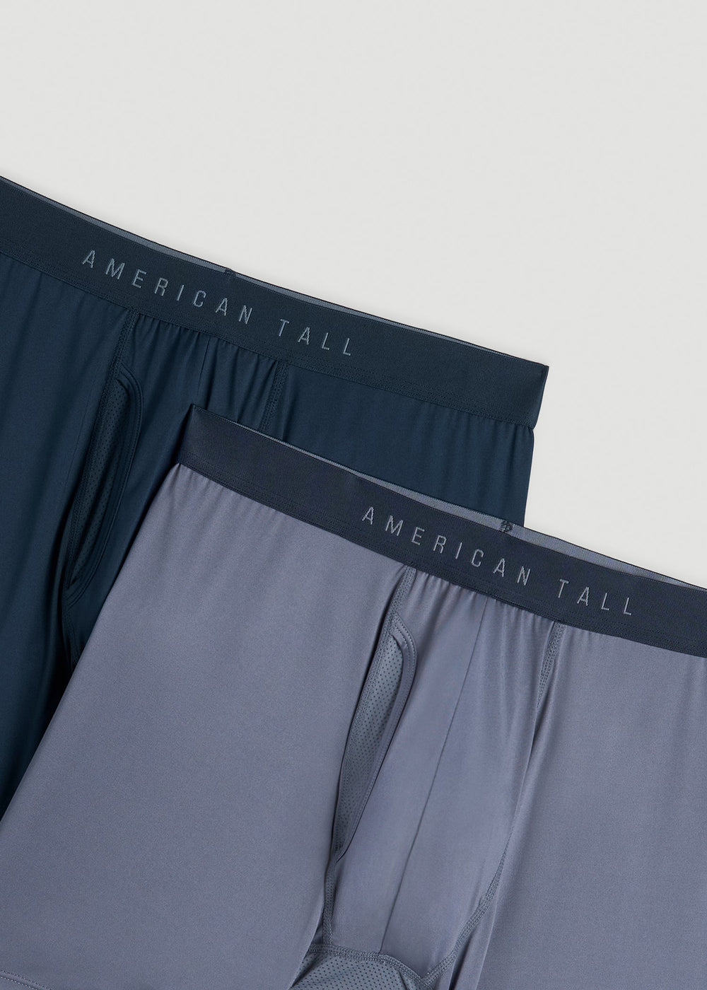 American Tall Sale | 2-Pack A.T. Performance Boxer Briefs for Tall Men in Navy Blue & Blue Slate