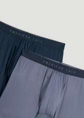 American Tall Sale | 2-Pack A.T. Performance Boxer Briefs for Tall Men in Navy Blue & Blue Slate