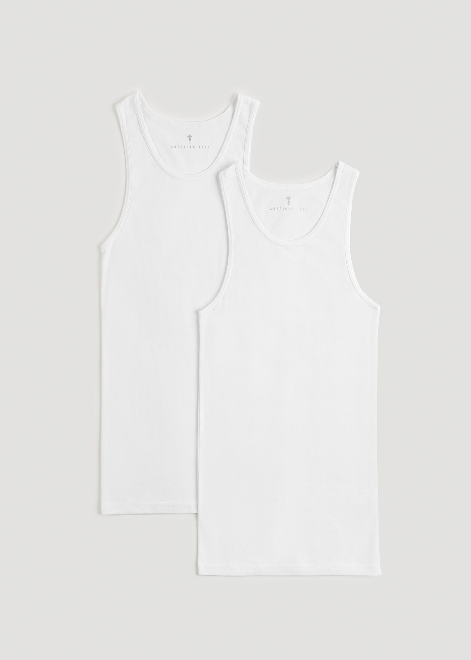 American Tall Discount | Ribbed Undershirt Tank Top for Tall Men in Bright White