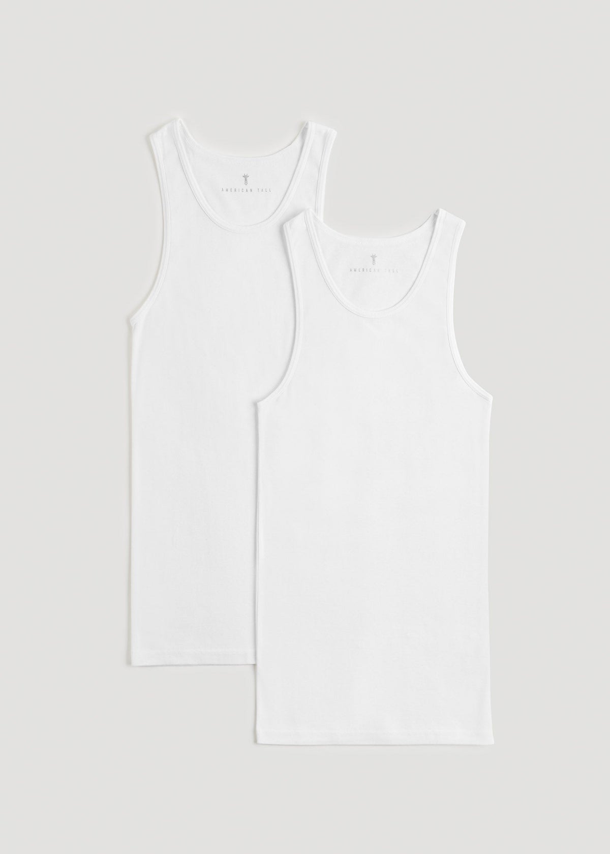 American Tall Discount | Ribbed Undershirt Tank Top for Tall Men in Bright White