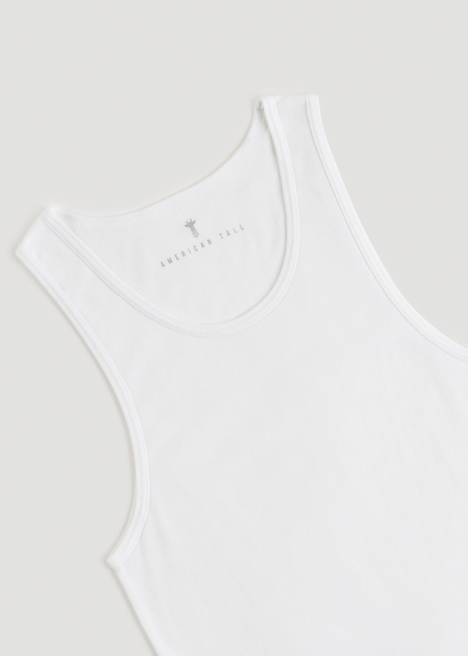 American Tall Discount | Ribbed Undershirt Tank Top for Tall Men in Bright White