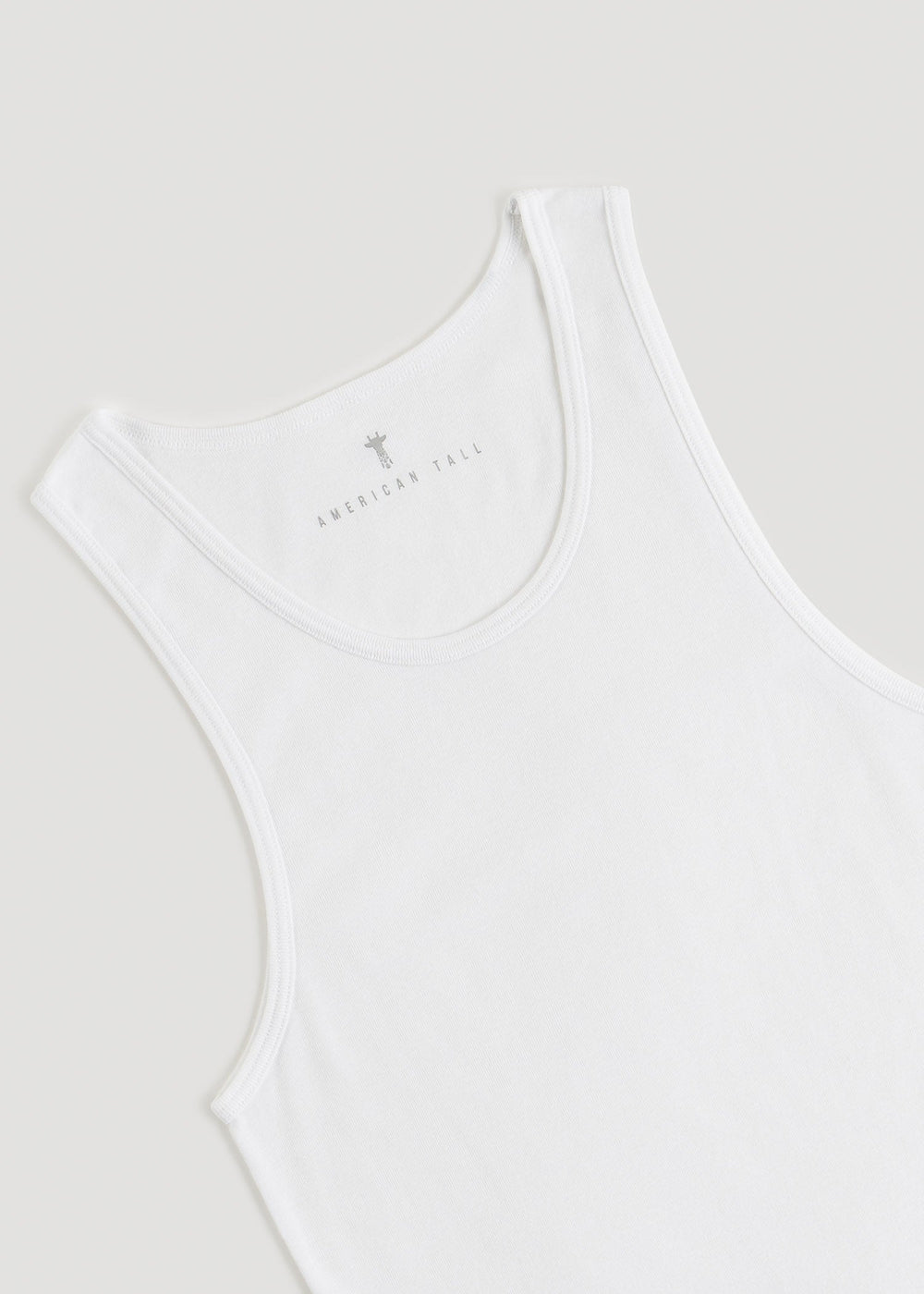 American Tall Discount | Ribbed Undershirt Tank Top for Tall Men in Bright White