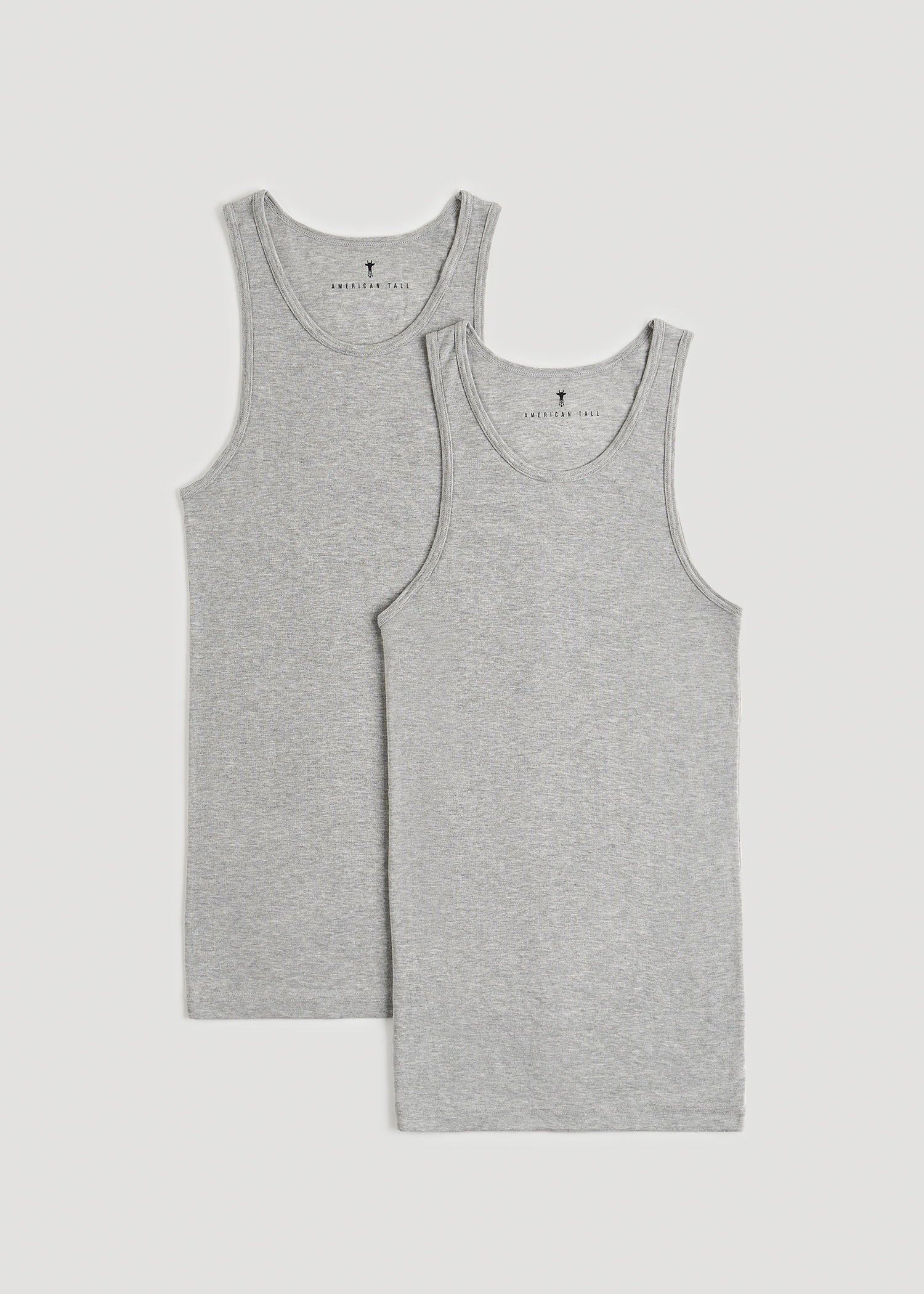 American Tall Sale | Ribbed Undershirt Tank Top for Tall Men in Grey Mix