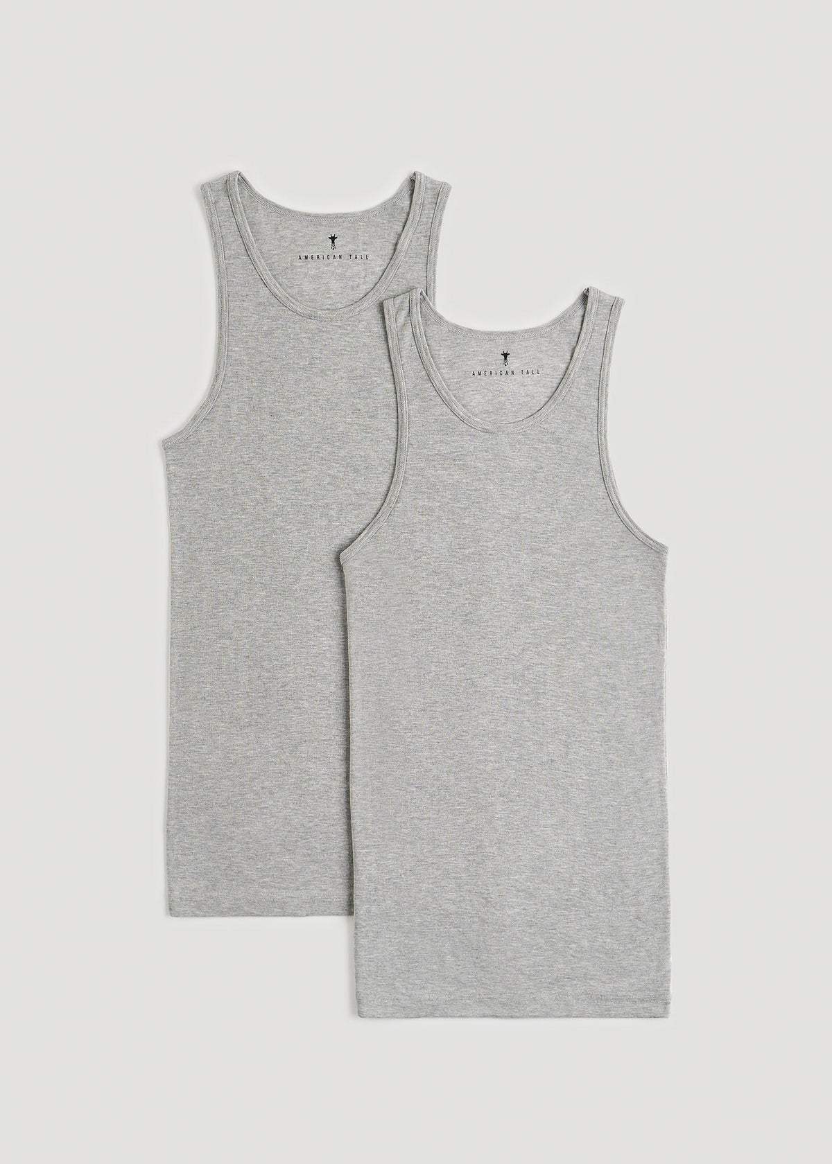 American Tall Sale | Ribbed Undershirt Tank Top for Tall Men in Grey Mix