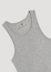 American Tall Sale | Ribbed Undershirt Tank Top for Tall Men in Grey Mix