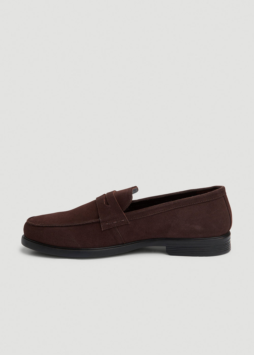American Tall Outlet | Penny Loafers for Tall Men in Dark Brown Suede