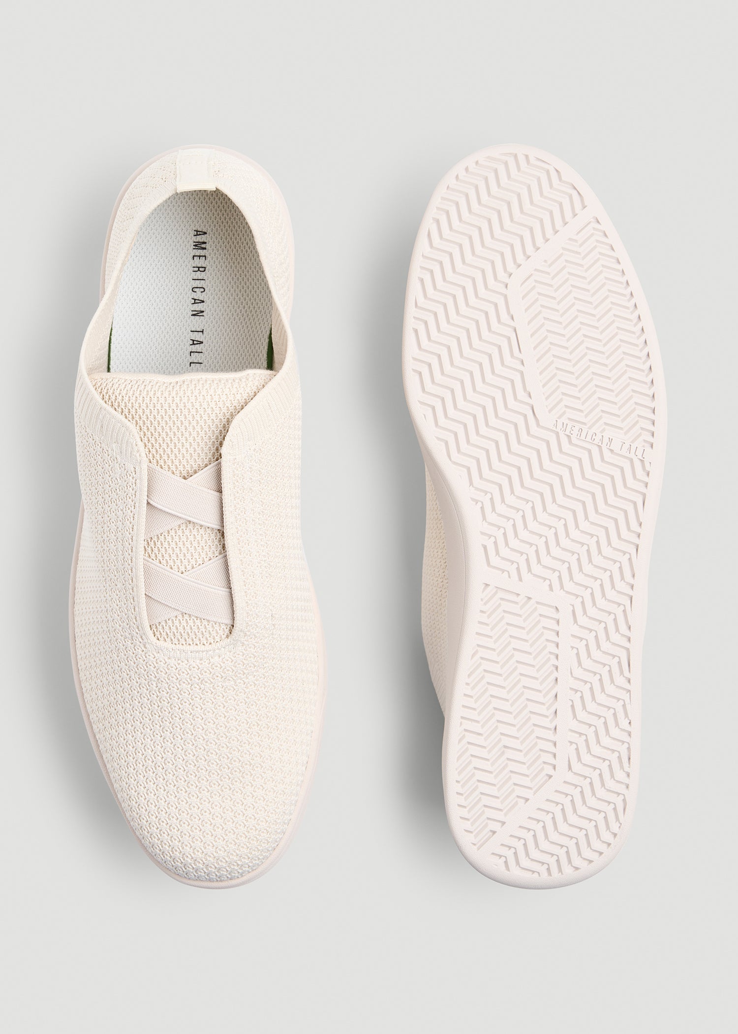 American Tall Online | Lightweight Knit Sneakers for Tall Men in White Sand