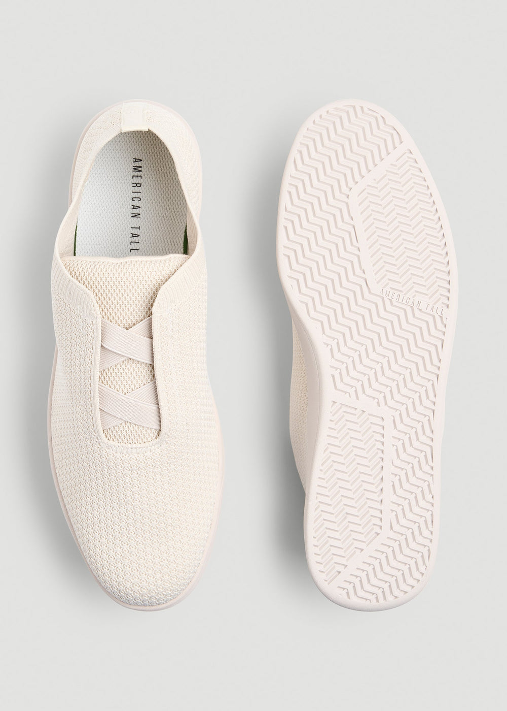 American Tall Online | Lightweight Knit Sneakers for Tall Men in White Sand