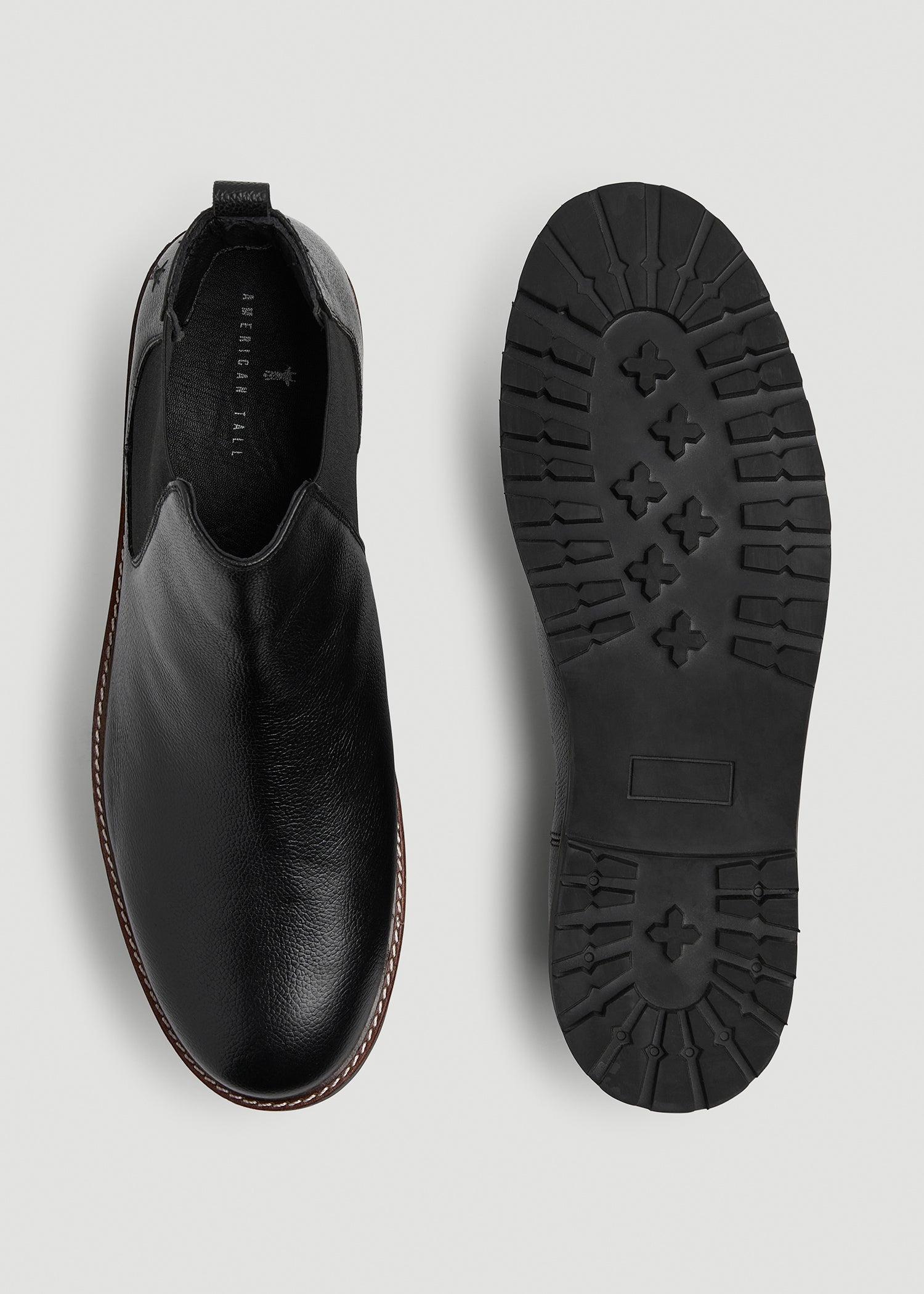 American Tall Online Shop | Lug Sole Chelsea Boots for Tall Men in Black